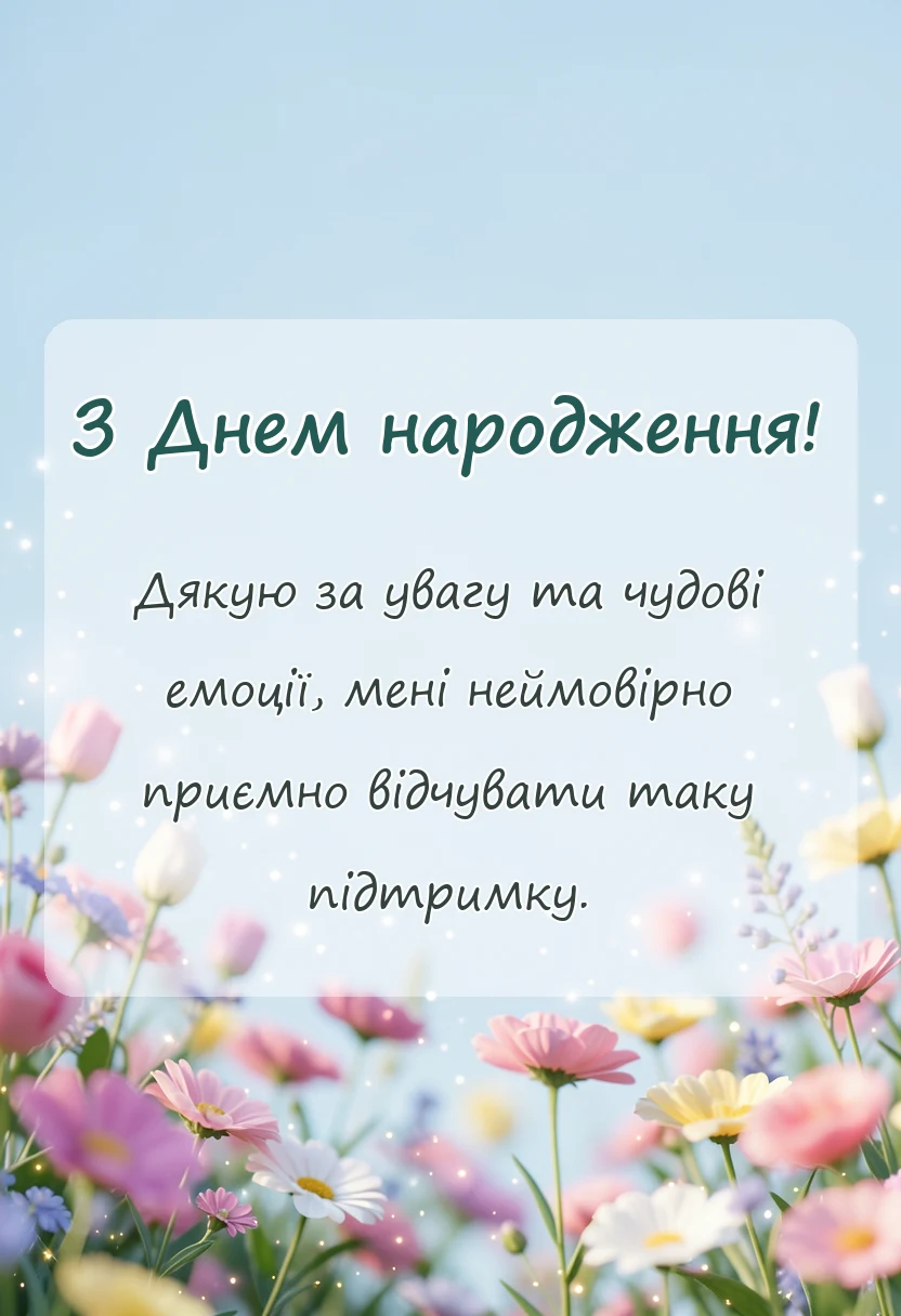 красива листівка: дякую за привітання з днем народження