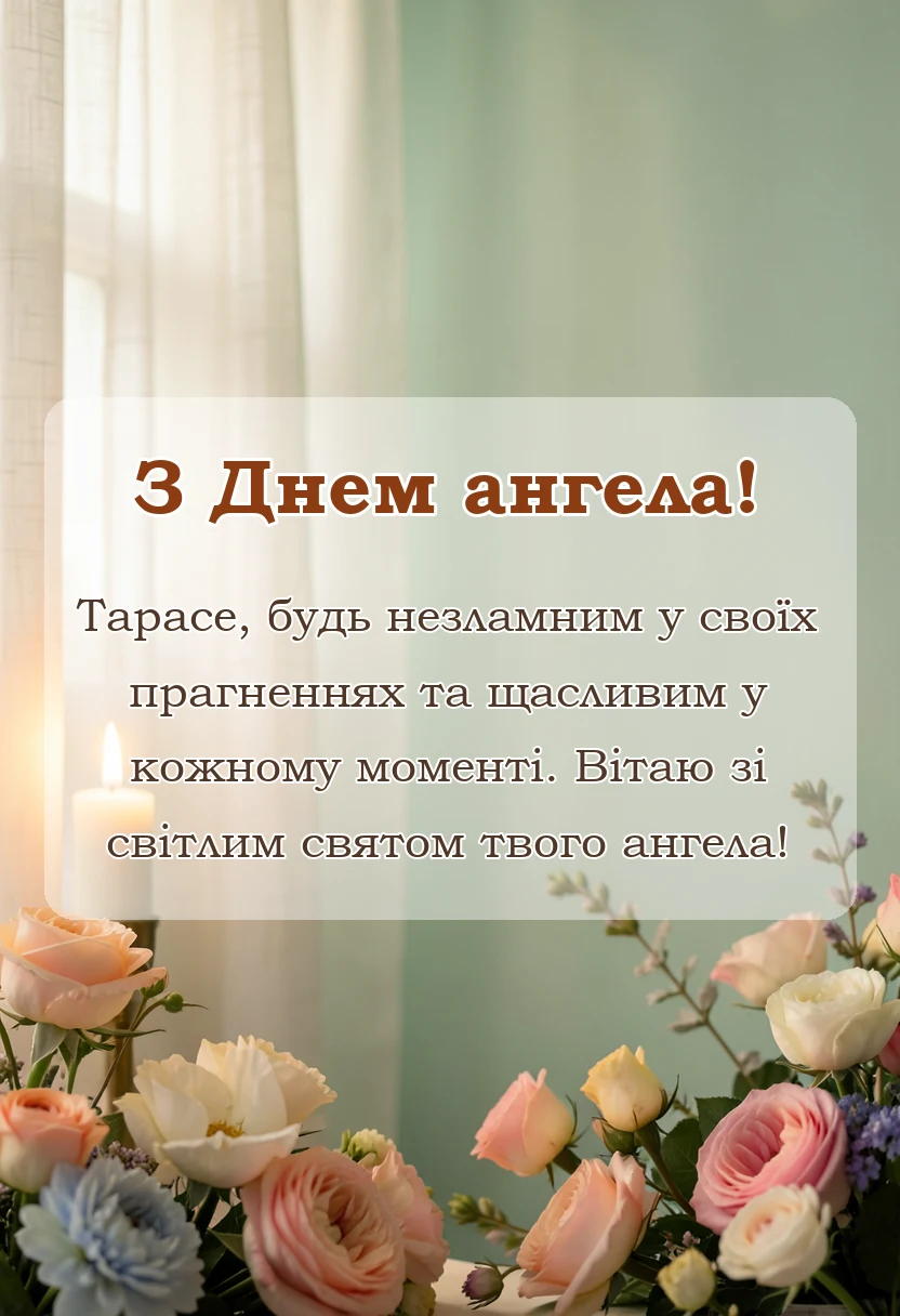 унікальна листівка - привітання з днем ангела тараса своїми словами та в картинках