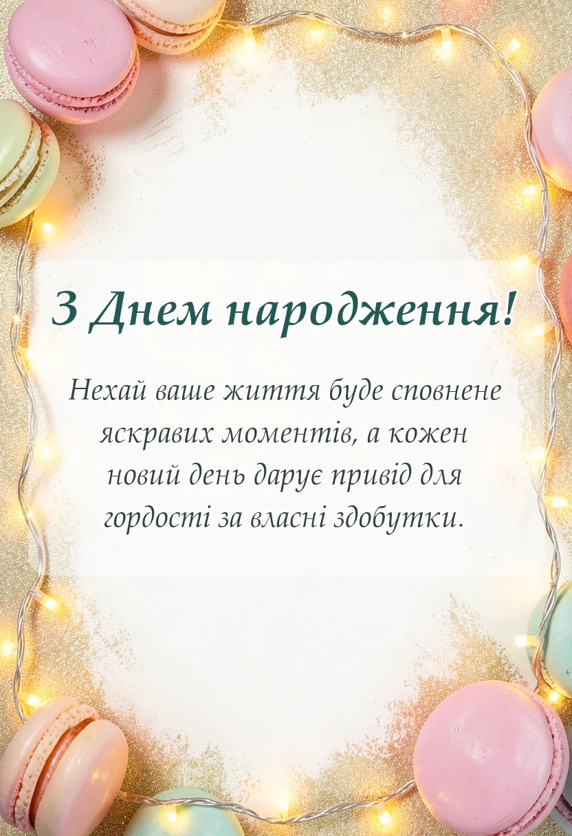 вітальна листівка - привітання з днем народження викладачу