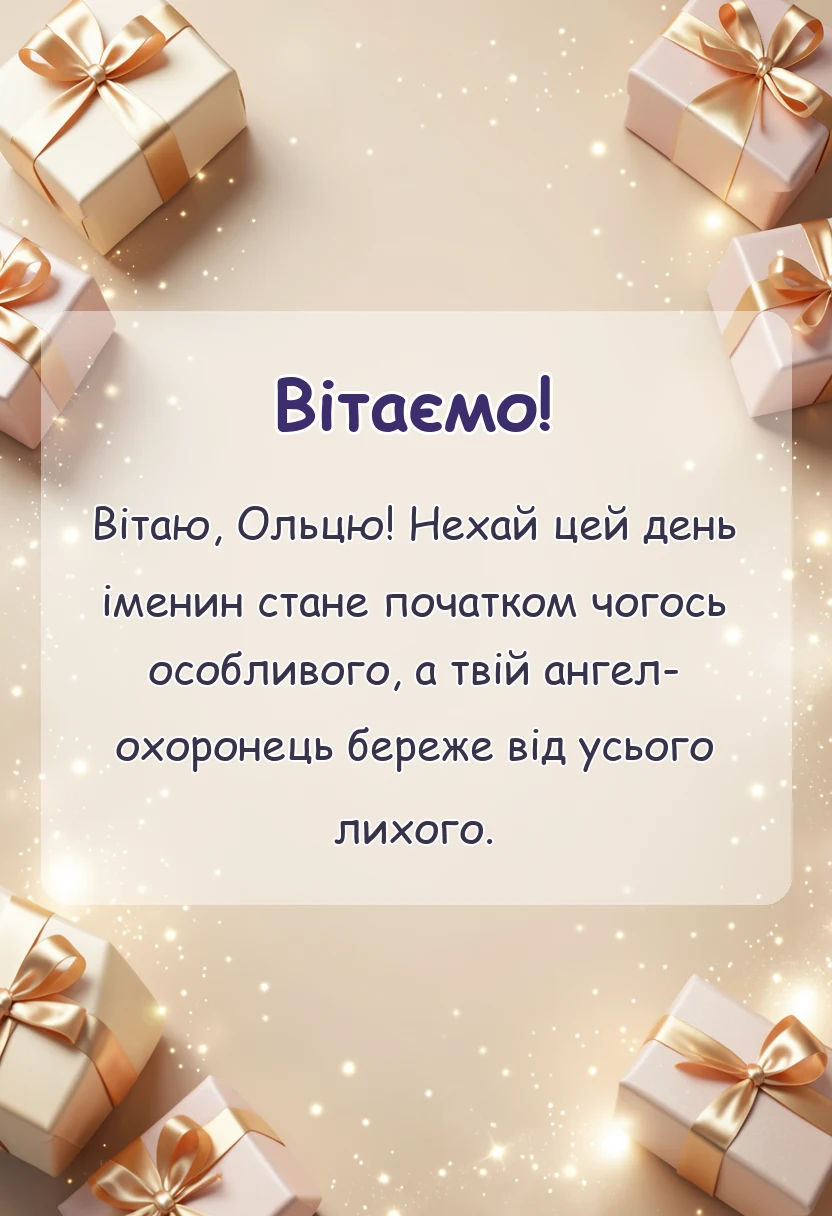 красива листівка: іменини ольги привітання