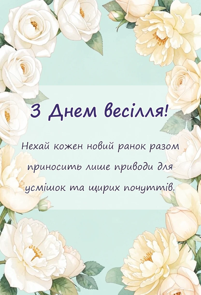 унікальна листівка - привітання з весіллям картинки
