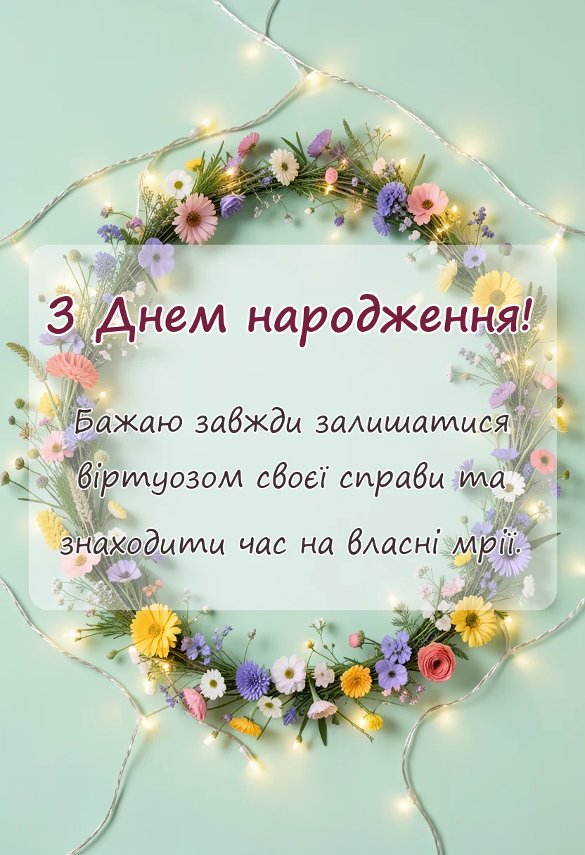 красива листівка: привітання кухаря з днем народження