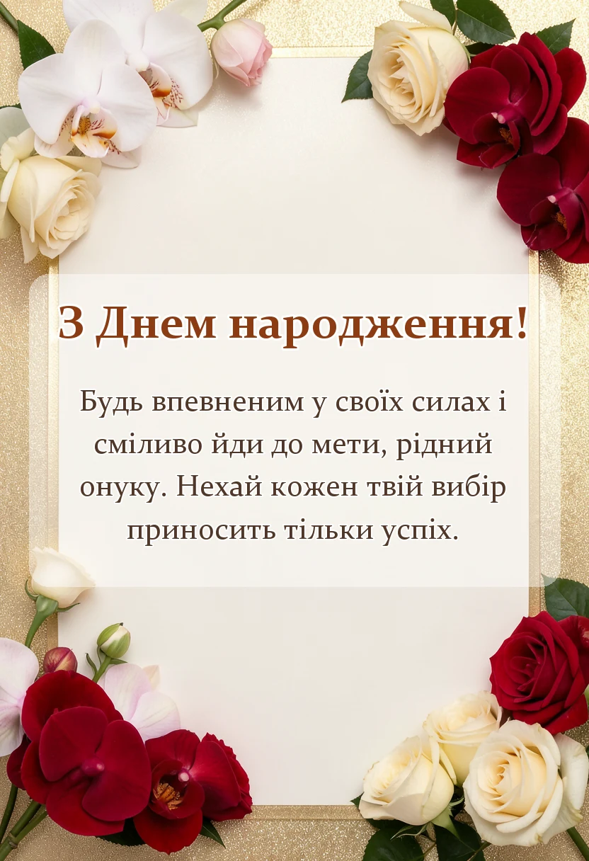 листівка з побажанням - побажання внуку на день народження
