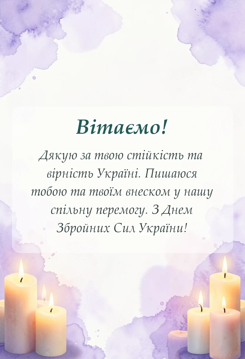 вітальна листівка - привітання з днем збройних сил україни чоловікові