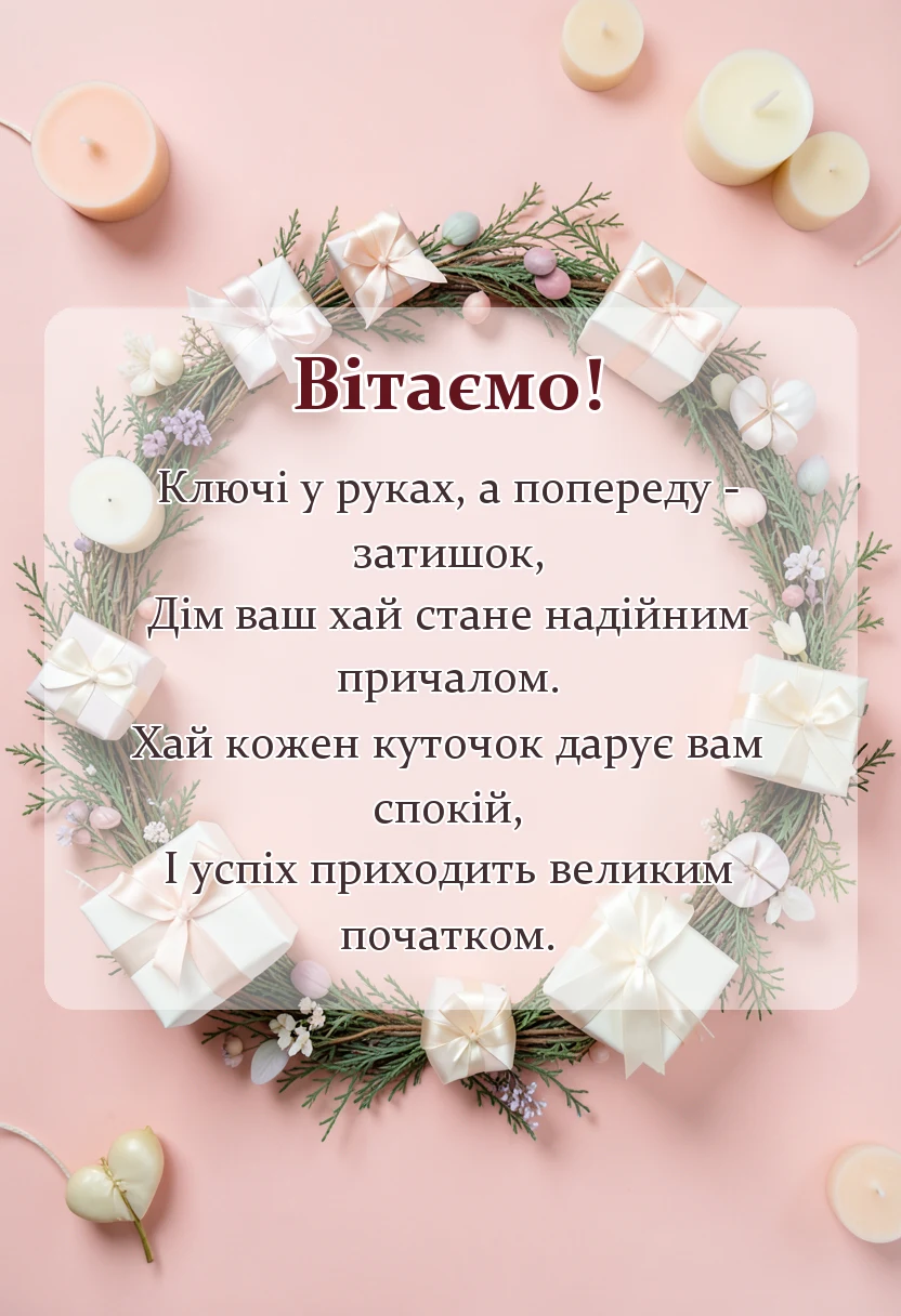святкова картинка: привітання з новосіллям у віршах