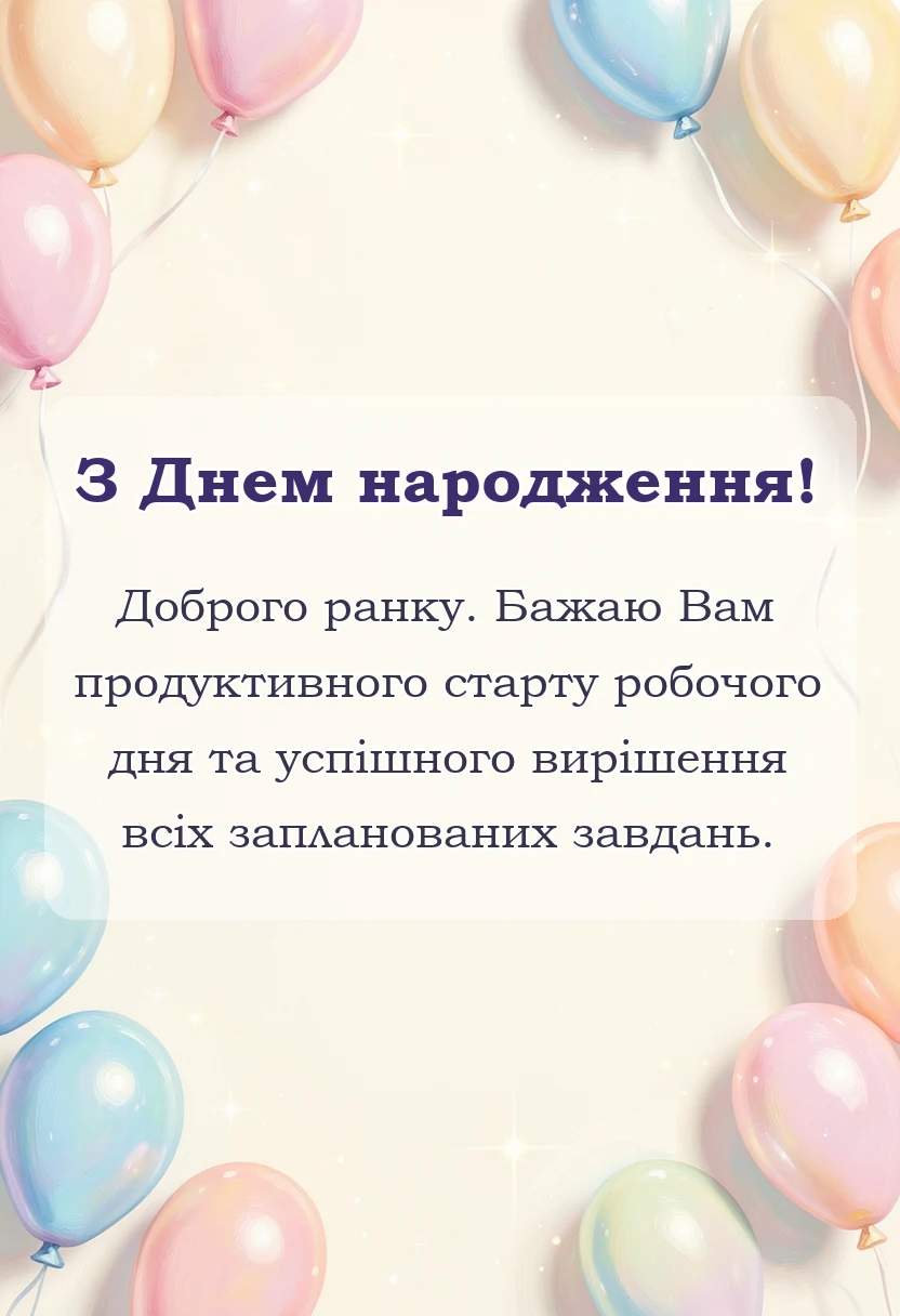 вітальна листівка - красиві побажання доброго ранку гарного дня