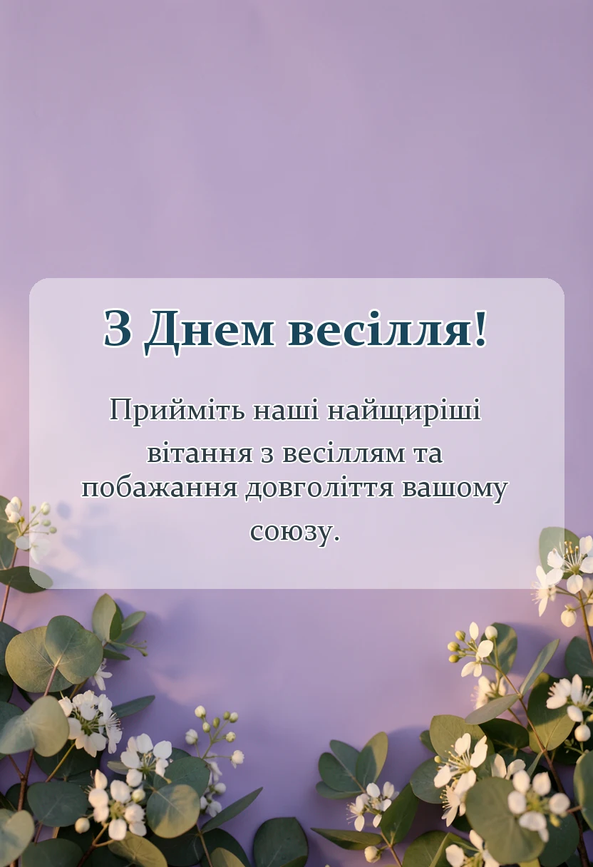 листівка з побажанням - побажання в день весілля