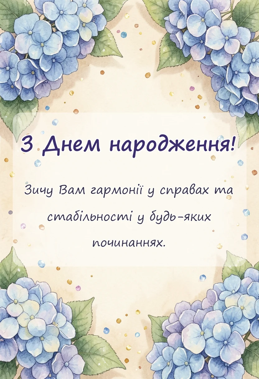 вітальна листівка - побажання на день народження простими словами