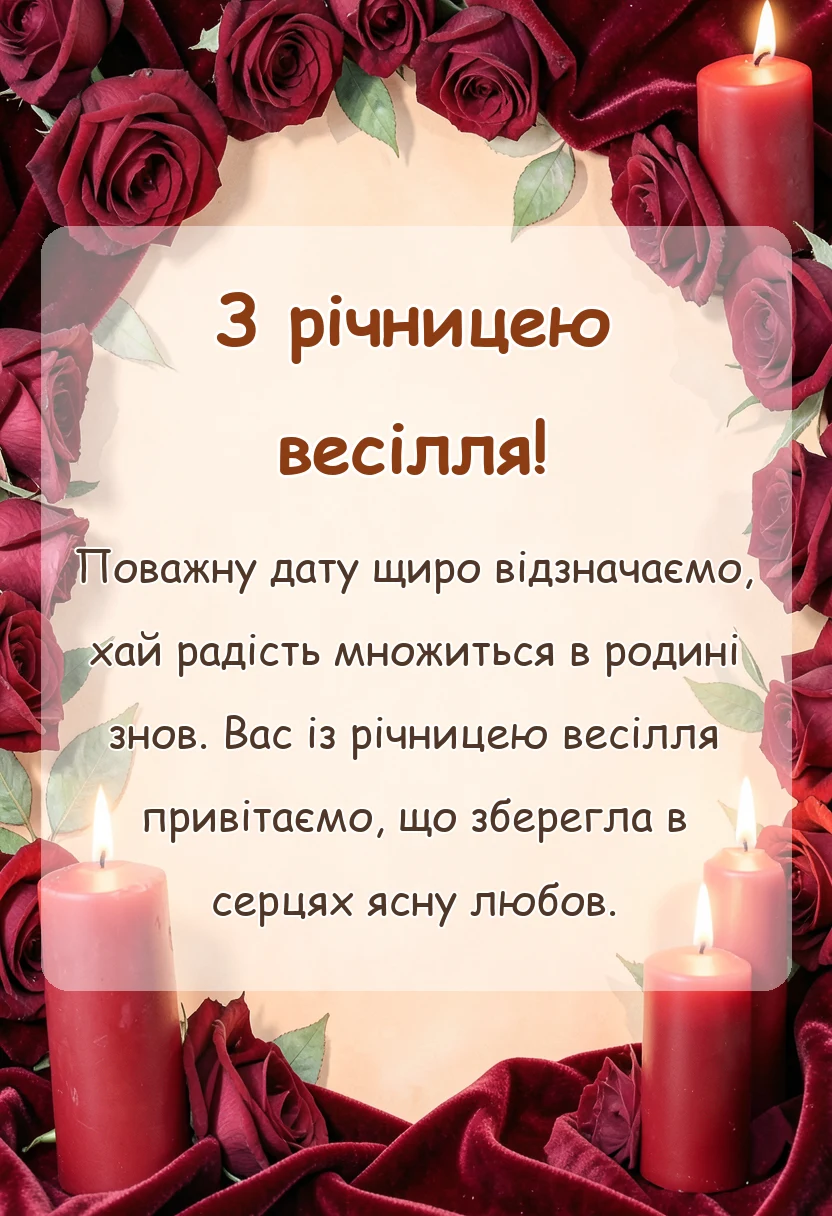 унікальна листівка - привітання з річницею весілля у віршах