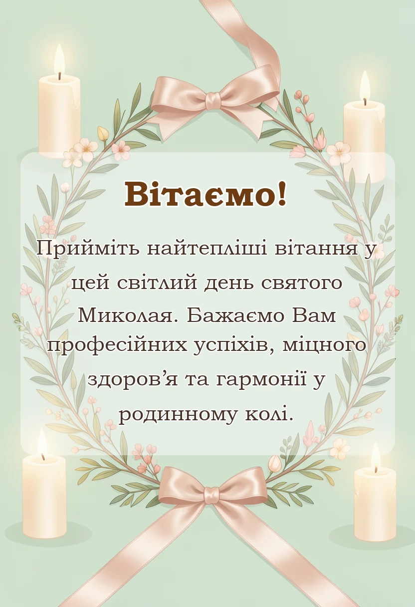 святкова картинка: привітання з миколаєм