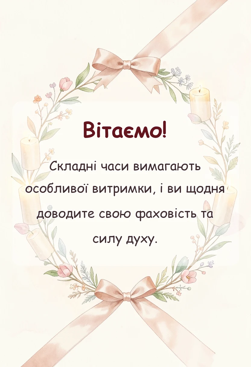 унікальна листівка - привітання з професійним святом під час війни