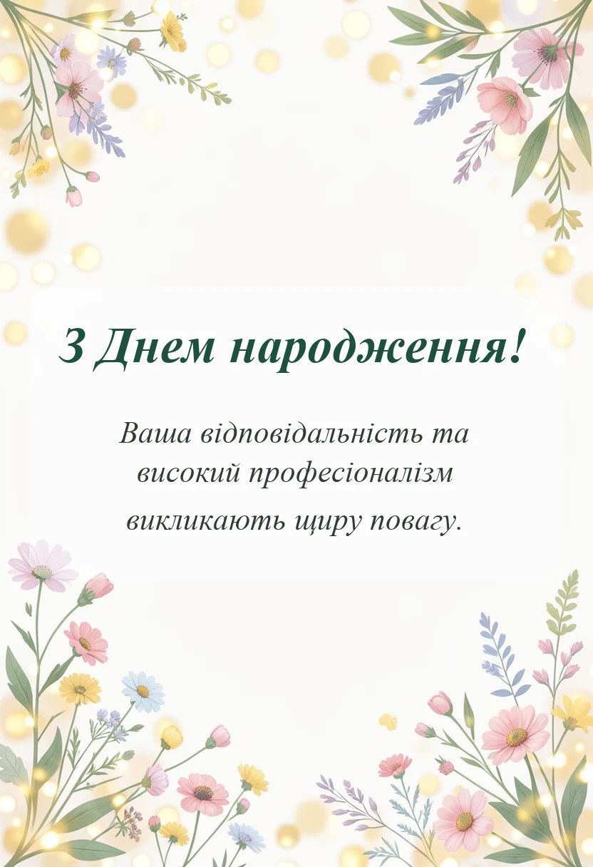 красива листівка: привітання з днем народження олі