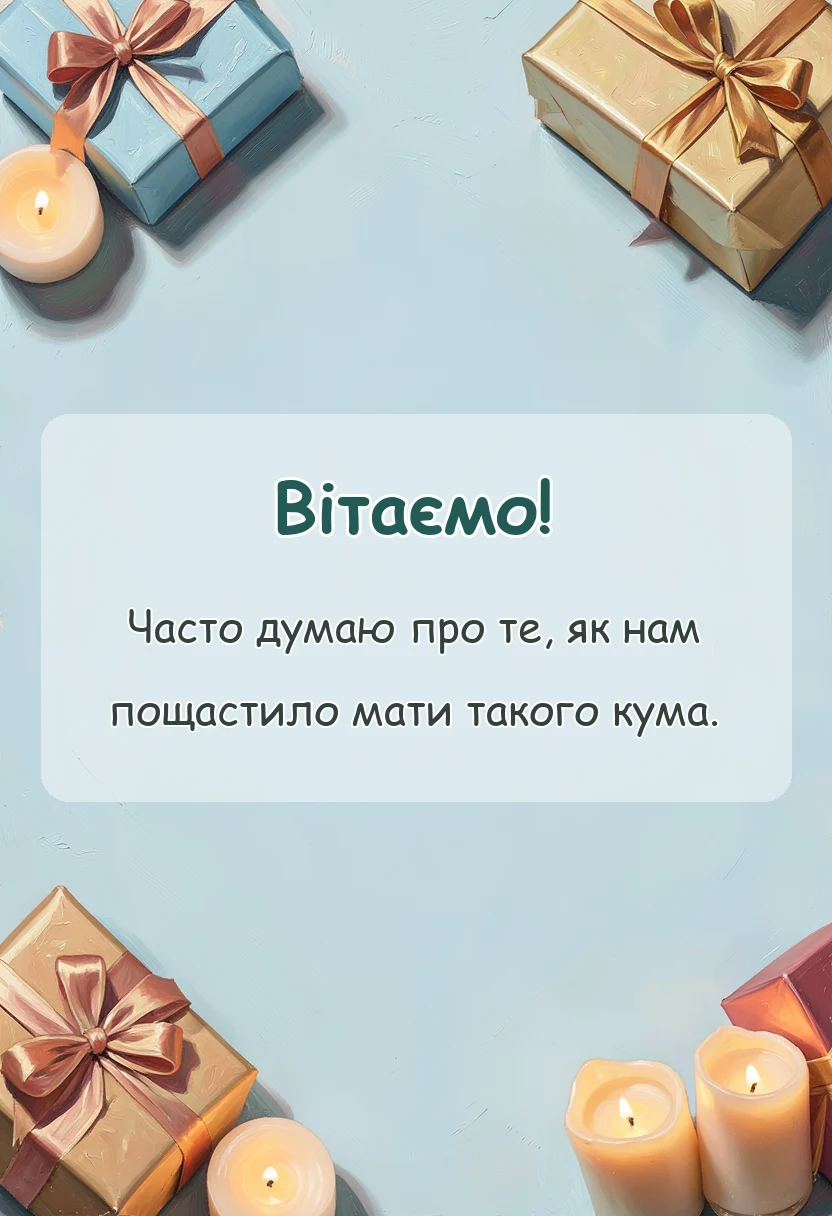 святкова картинка: подяка куму своїми словами