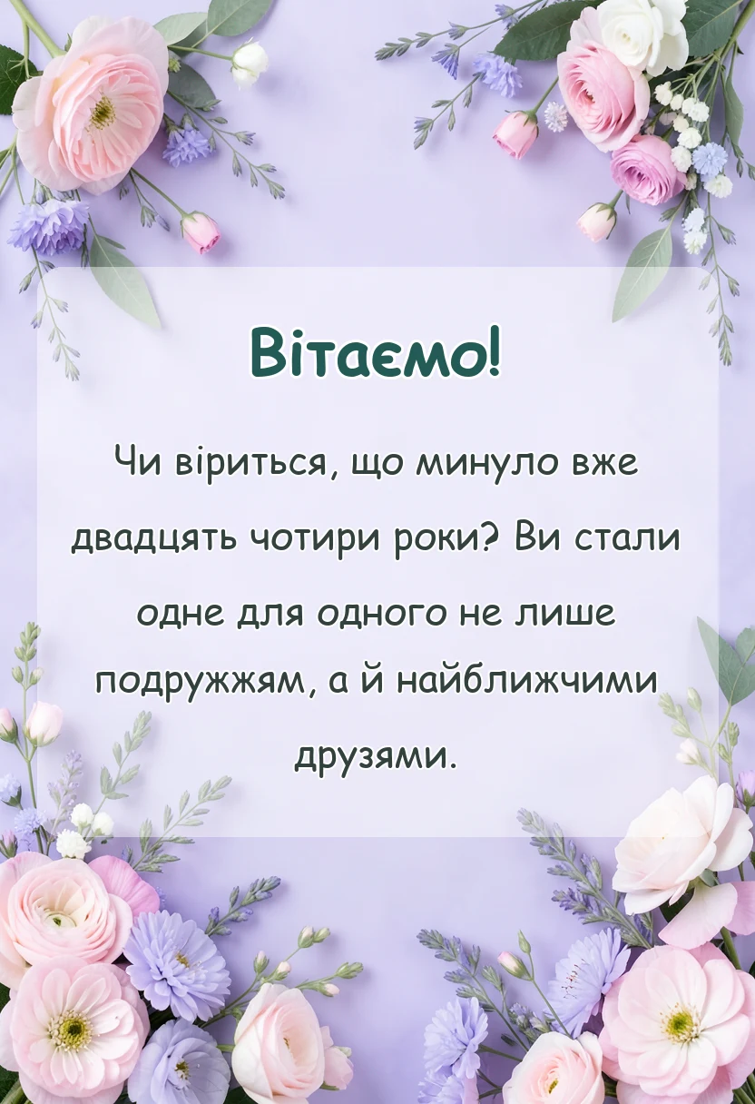 унікальна листівка - привітання з атласним весіллям