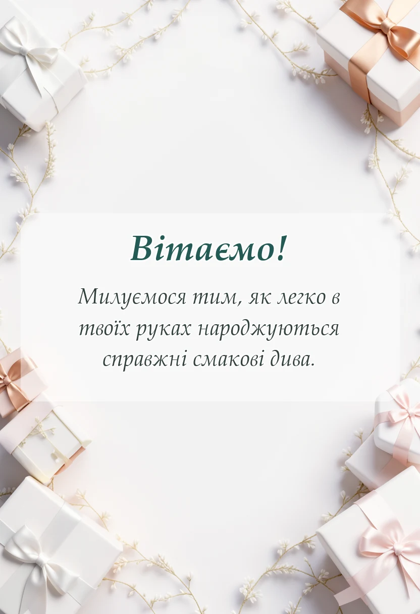 вітальна листівка - привітання з днем кухаря