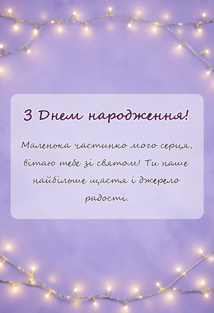 вітальна листівка - привітання з днем народження внучці