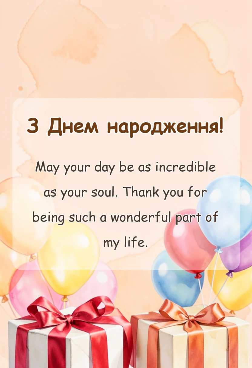 вітальна листівка - вітання з днем народження англійською з перекладом