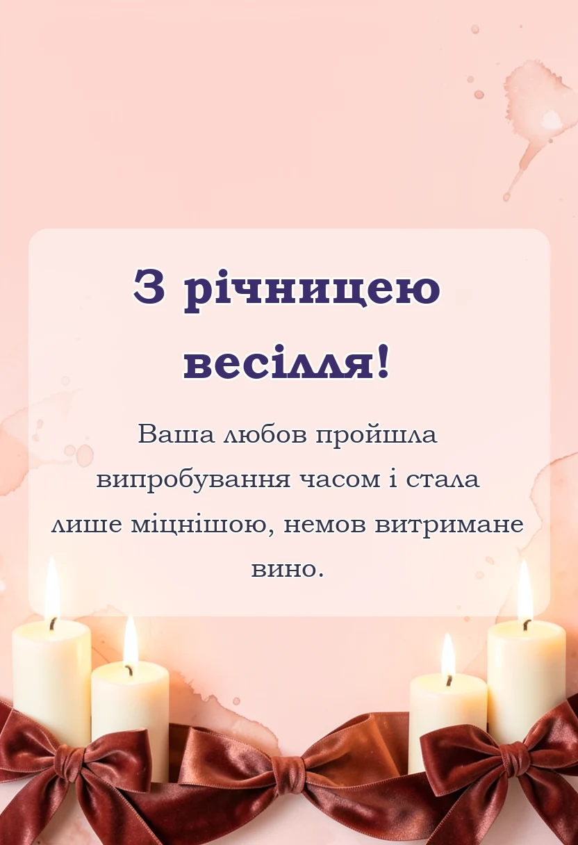 красива листівка: привітання з 25 річчям весілля своїми словами