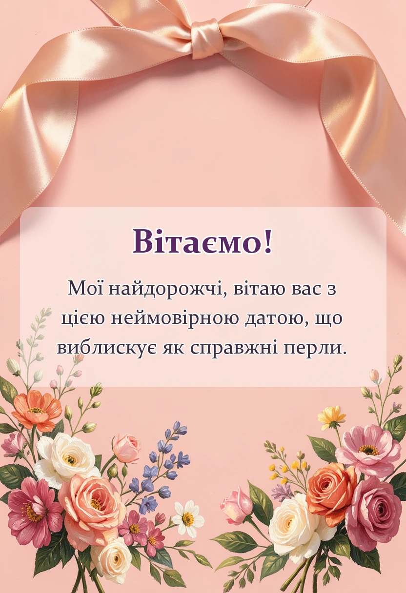 святкова картинка: привітання з перлинним весіллям своїми словами