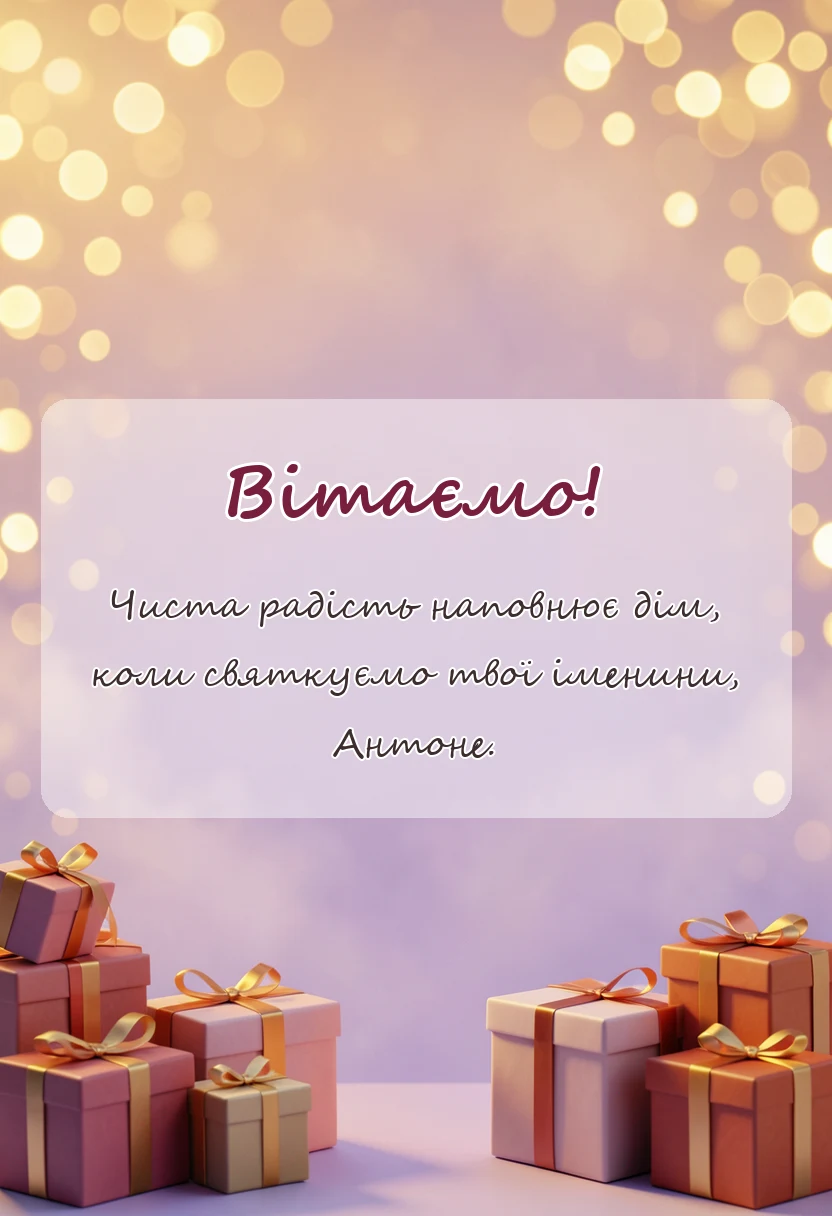 красива листівка: іменини антону