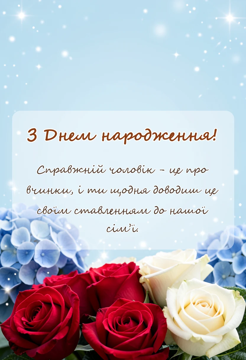 листівка з побажанням - вітання для чоловіка