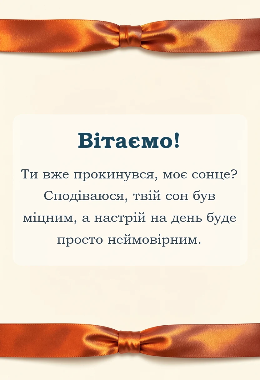 вітальна листівка - побажання доброго ранку коханому