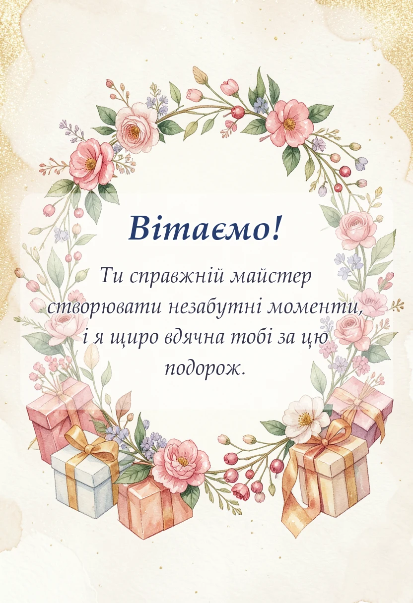 листівка з побажанням - подяка за поїздку своїми словами