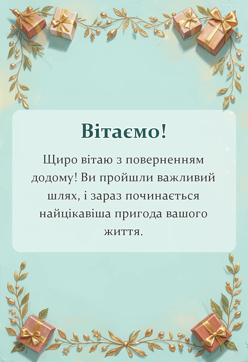 вітальна листівка - привітання з випискою з пологового будинку