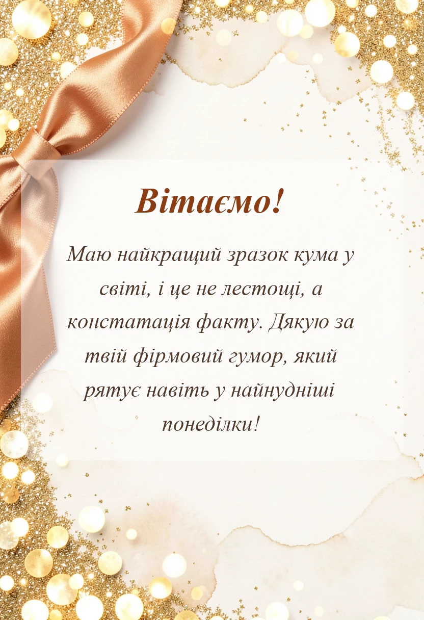 унікальна листівка - слова подяки куму