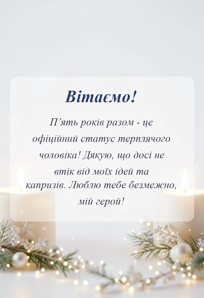 унікальна листівка - картинки з роковиною весілля чоловіку