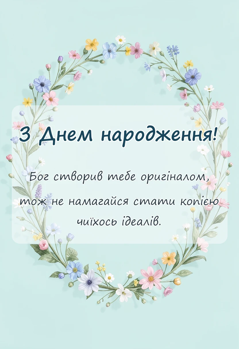 листівка з побажанням - короткі християнські привітання з днем народження