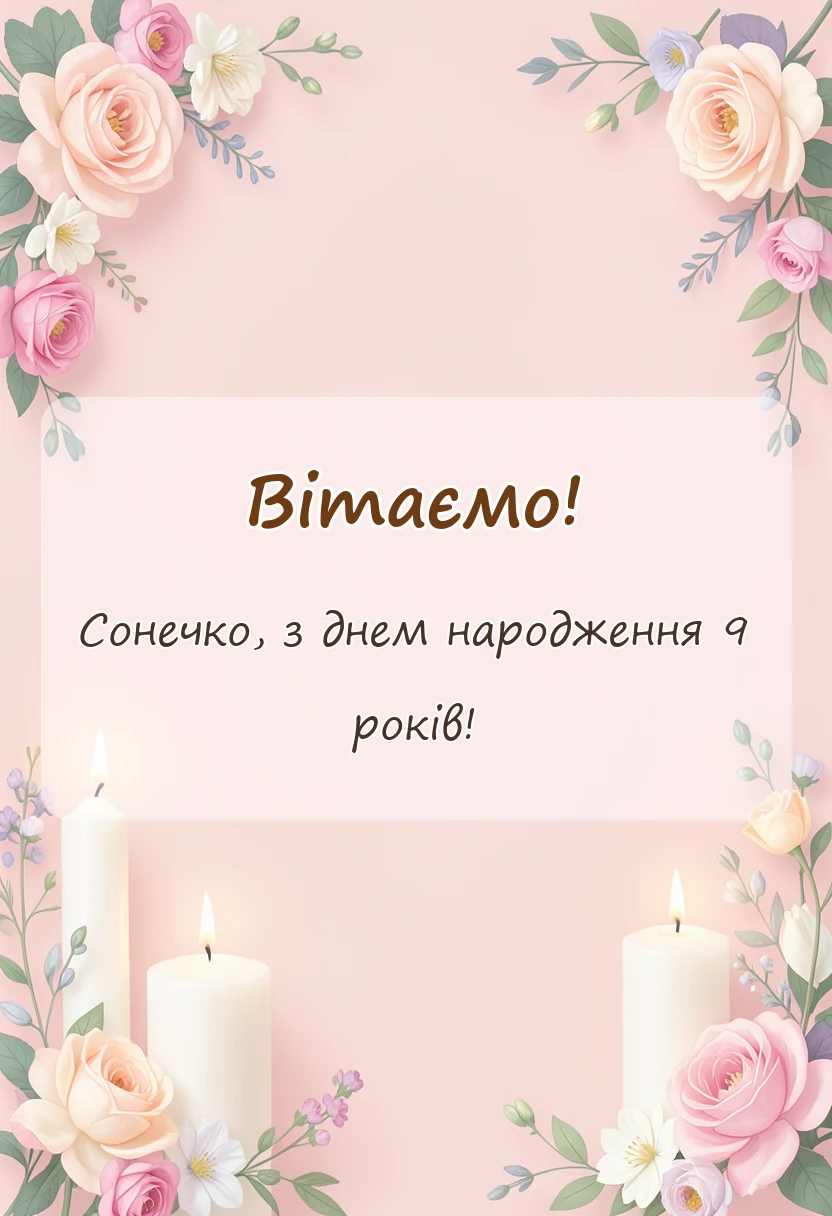 красива листівка: картинки з днем народження 9 років