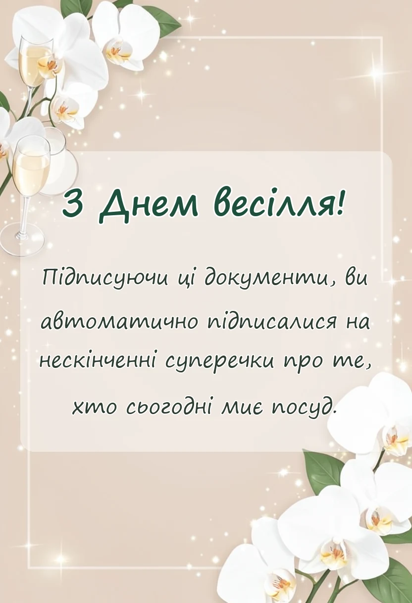 унікальна листівка - привітання з весіллям картинки