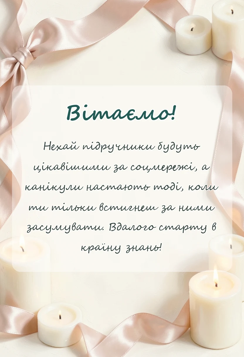вітальна листівка - привітання з 1 вересня дитині