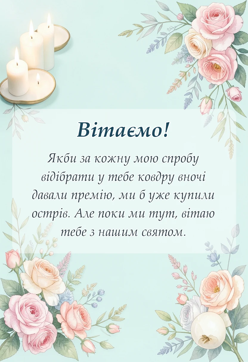 красива листівка: привітання з днем святого валентина коханому