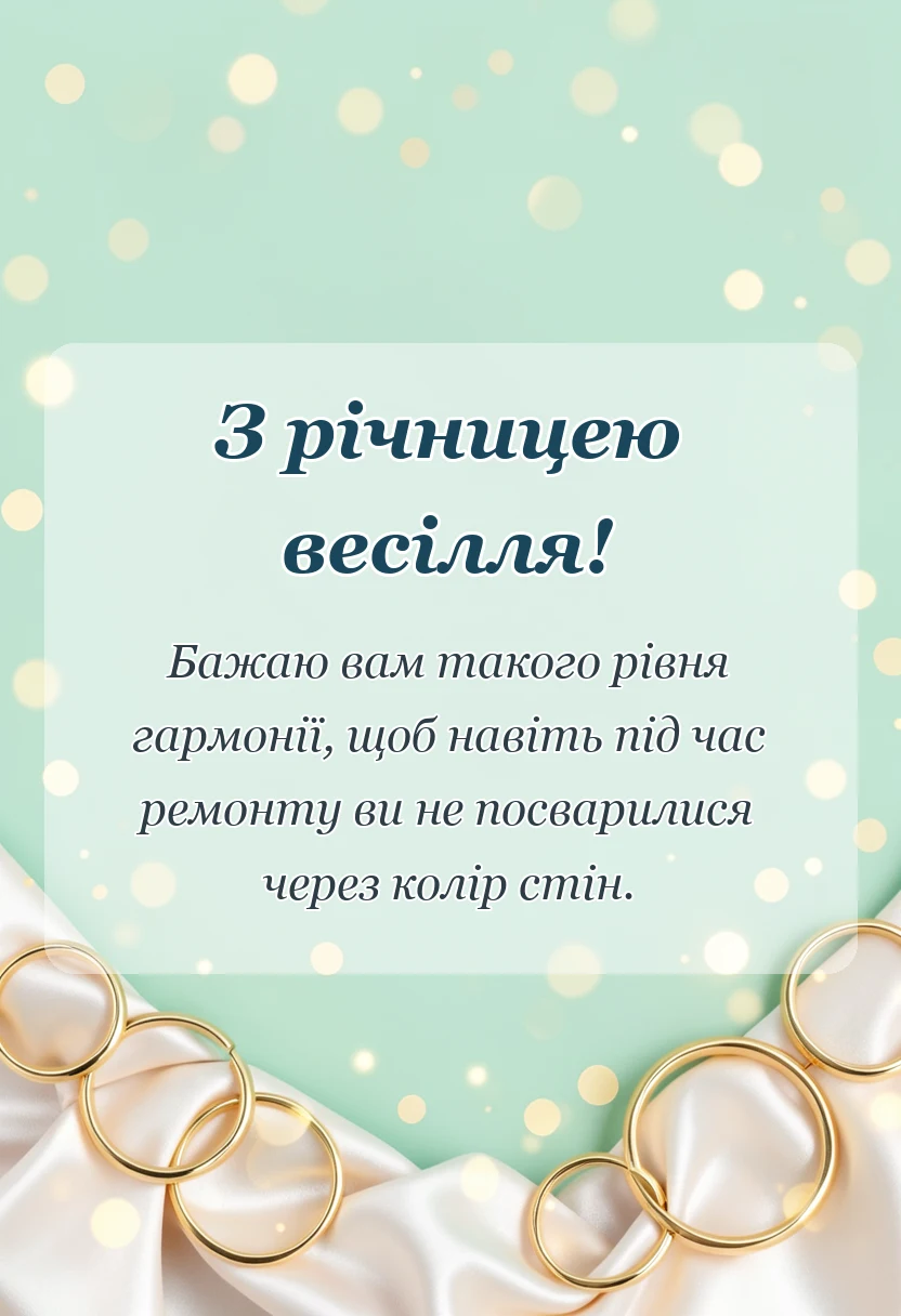 листівка з побажанням - привітання з річницею весілля кумів своїми словами