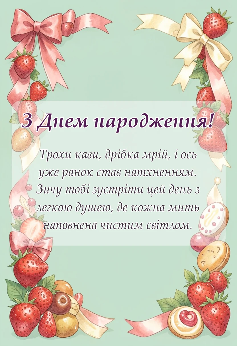 вітальна листівка - вітання з добрим ранком