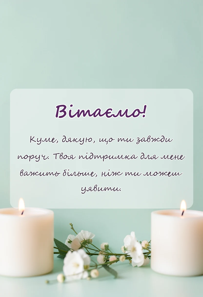 унікальна листівка - подяка куму своїми словами