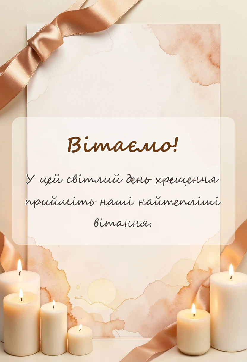 листівка з побажанням - привітання з хрестинами