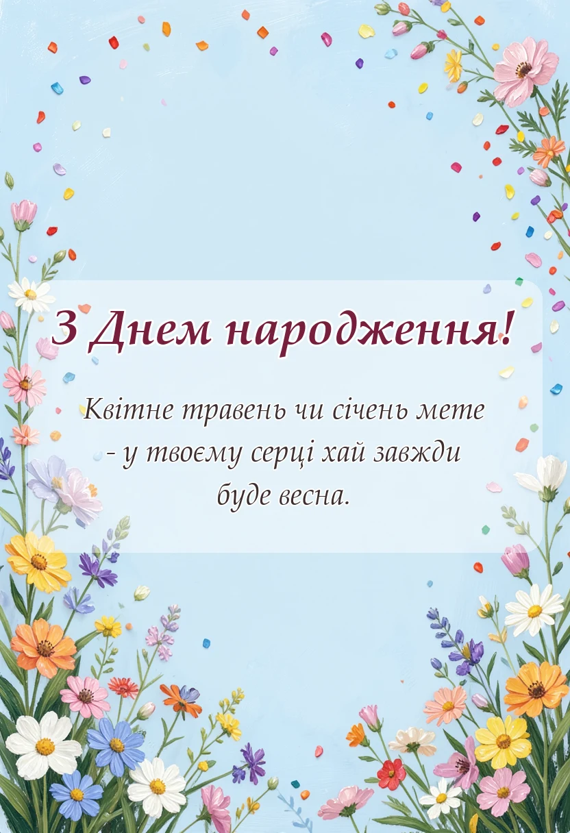 красива листівка: привітання з днем народження зовиці