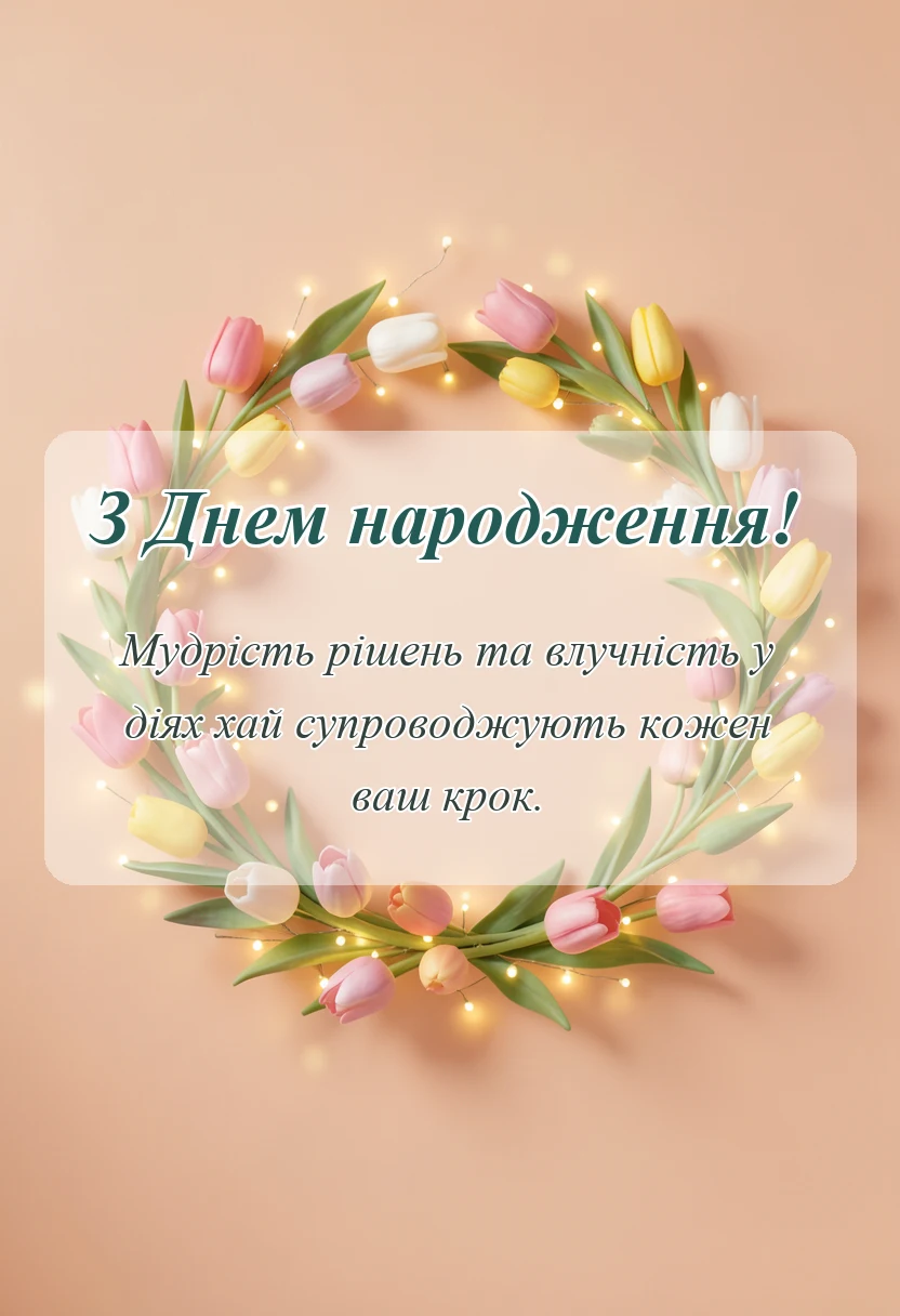 вітальна листівка - привітання з днем народження керівнику чоловікові