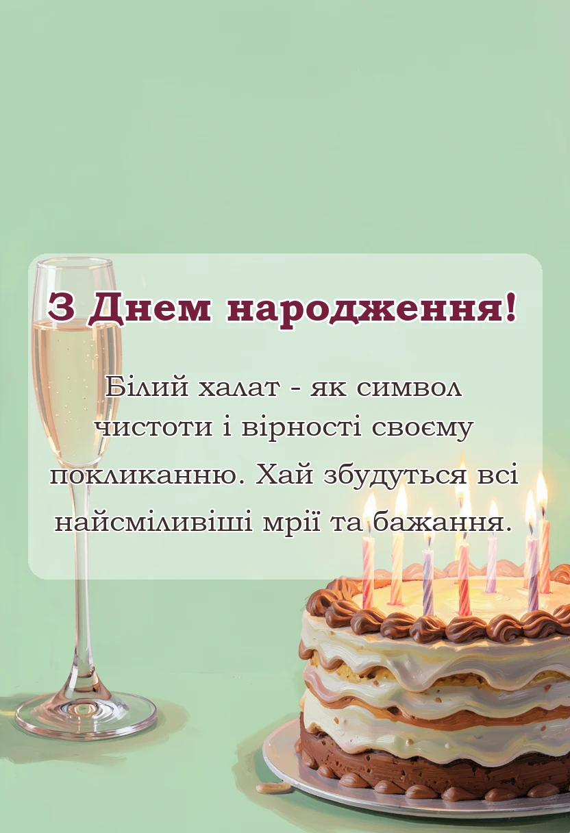листівка з побажанням - привітання з днем народження стоматолога