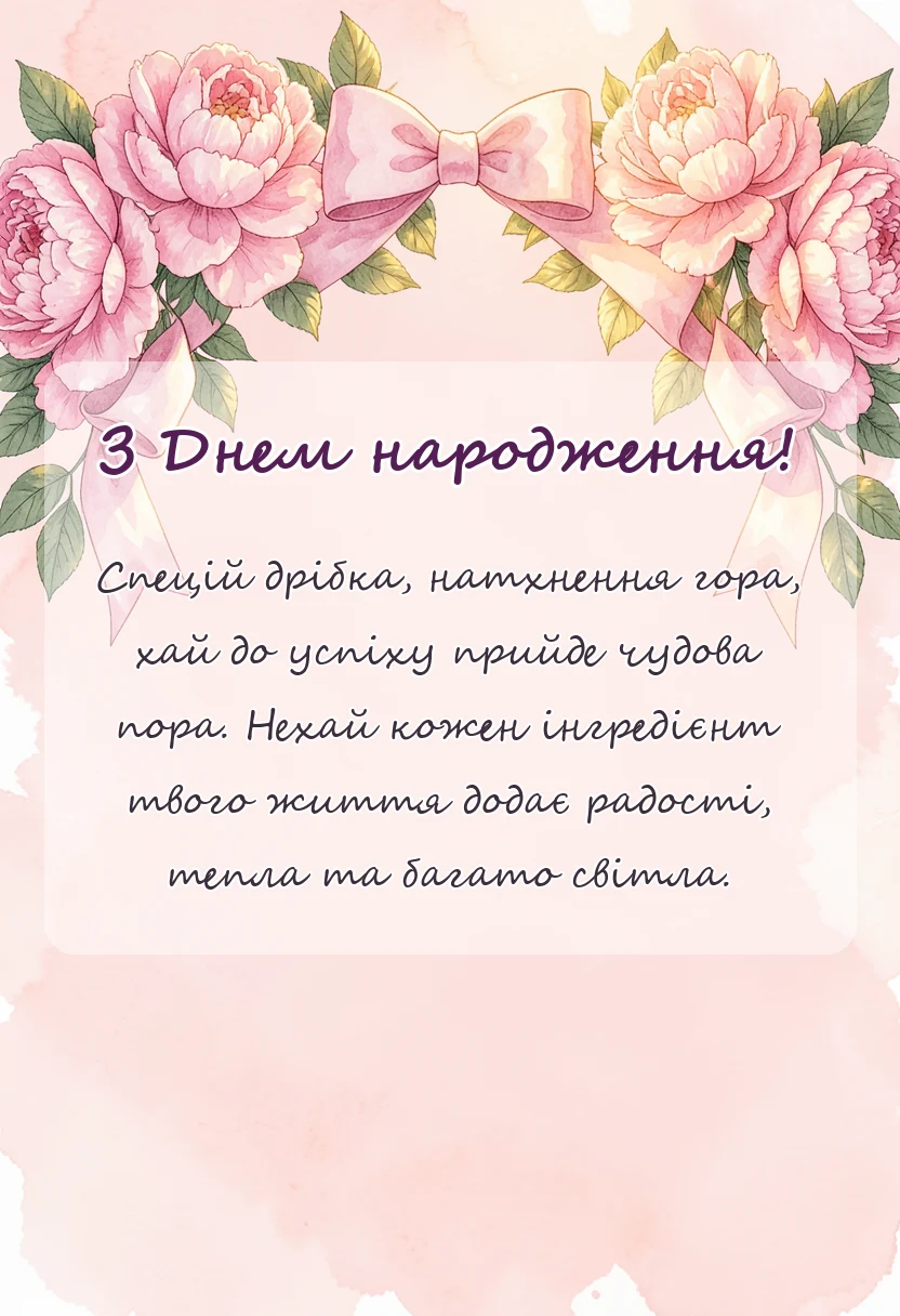 красива листівка: привітання кухаря з днем народження