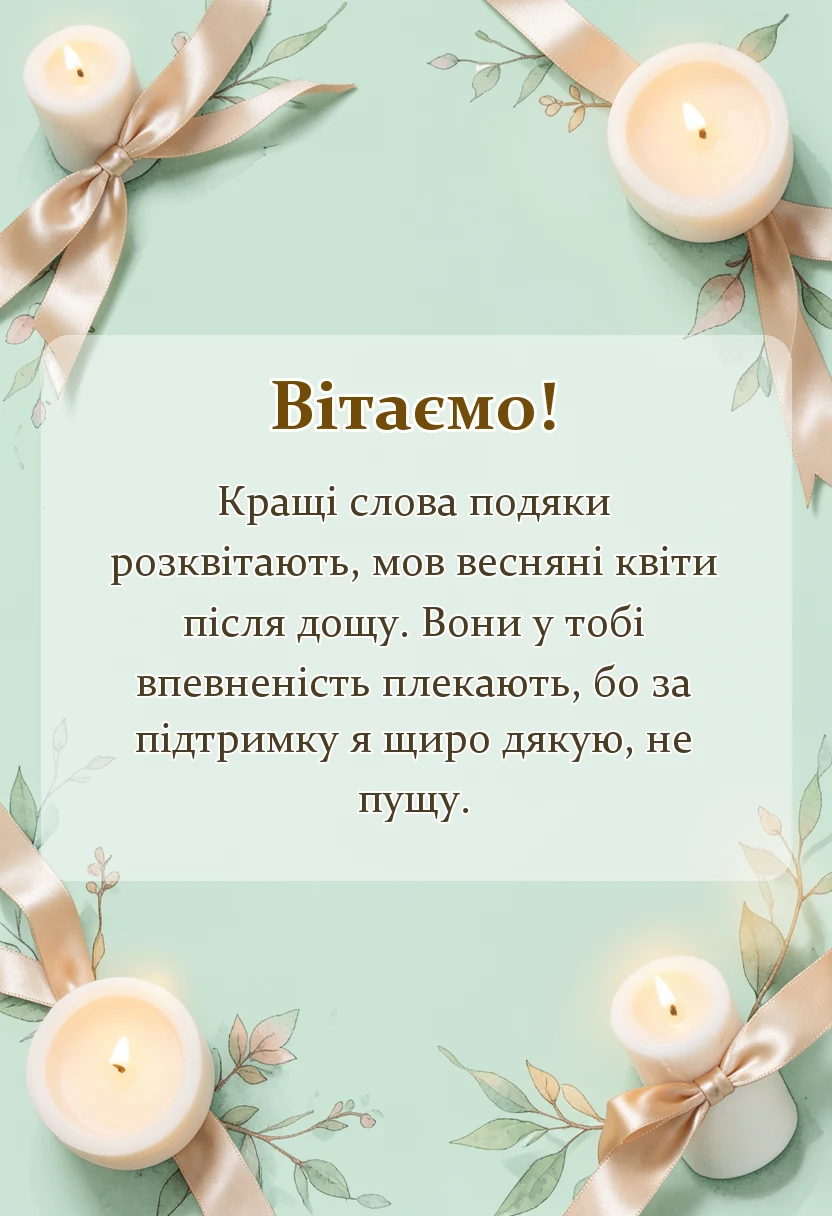 святкова картинка: слова вдячності