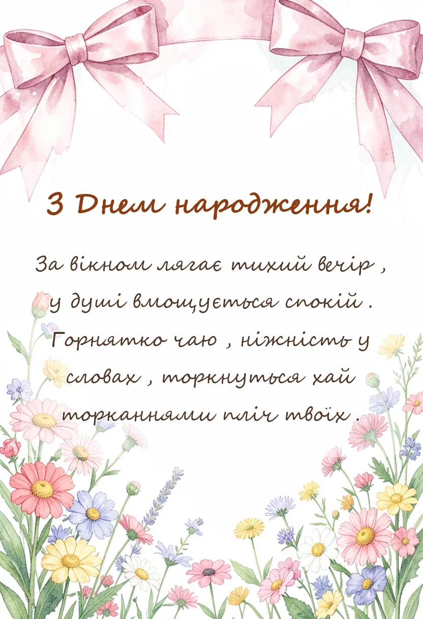 красива листівка: теплого затишного вечора