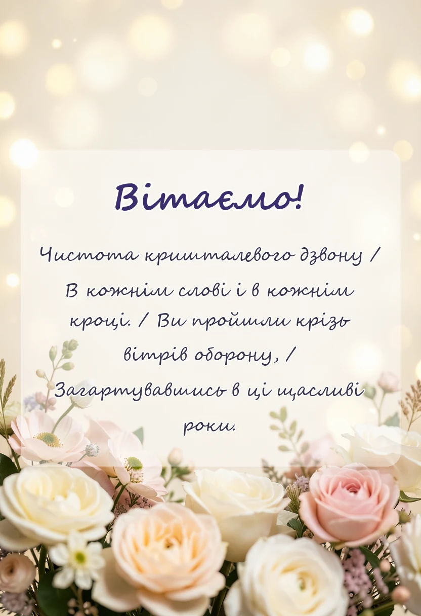 листівка з побажанням - кришталеве весілля привітання