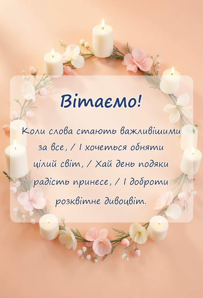 листівка з побажанням - картинки з днем подяки українською
