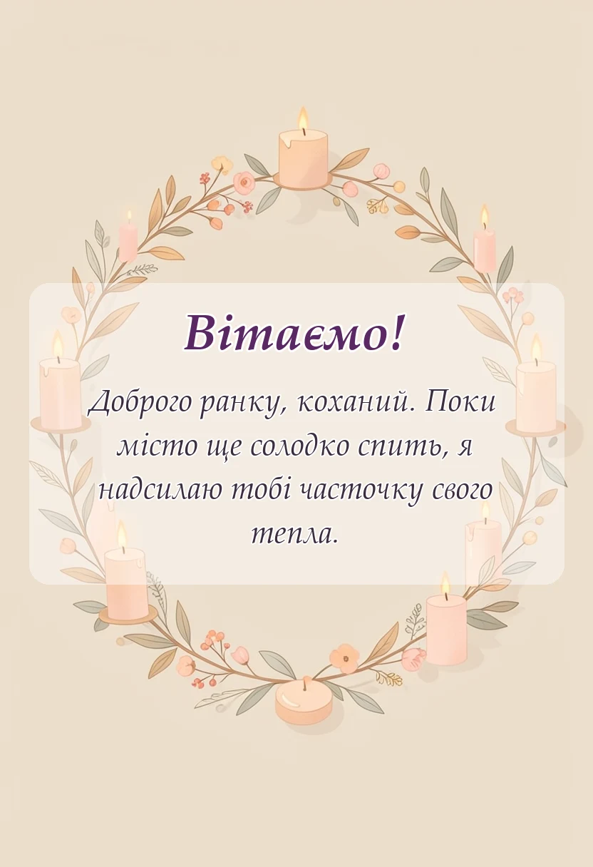 листівка з побажанням - побажання доброго ранку коханому