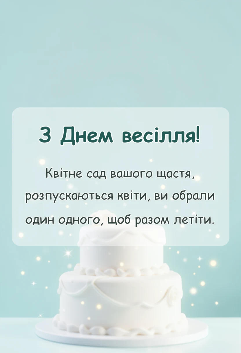 вітальна листівка - побажання в день весілля