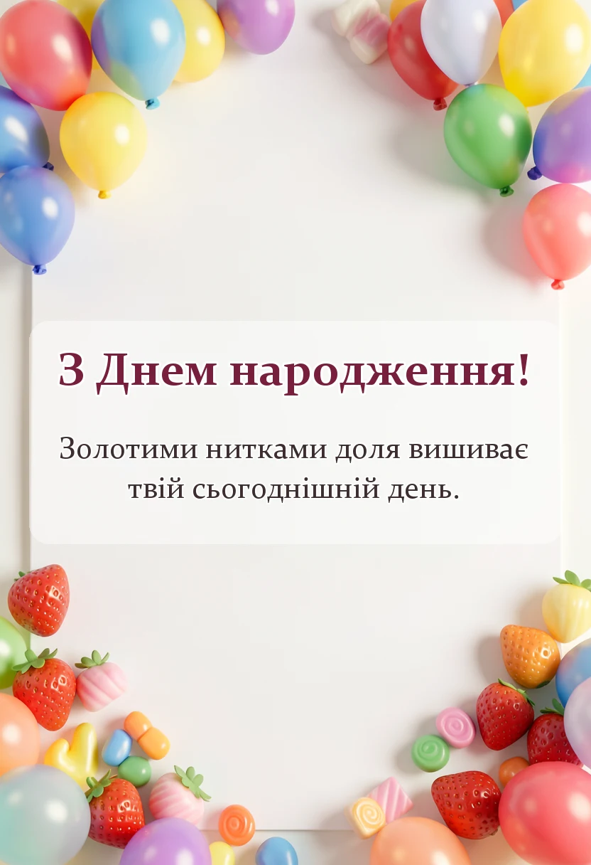 унікальна листівка - привітання з днем народження
